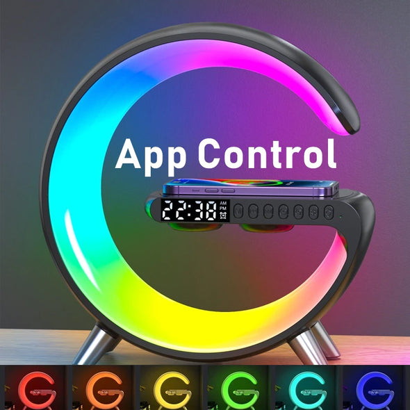 Alarm Clock Wireless Charger w/ Speaker & Mobile APP