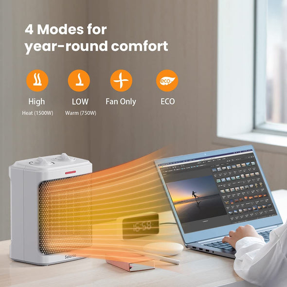 Portable Electric Space Heater (White) 